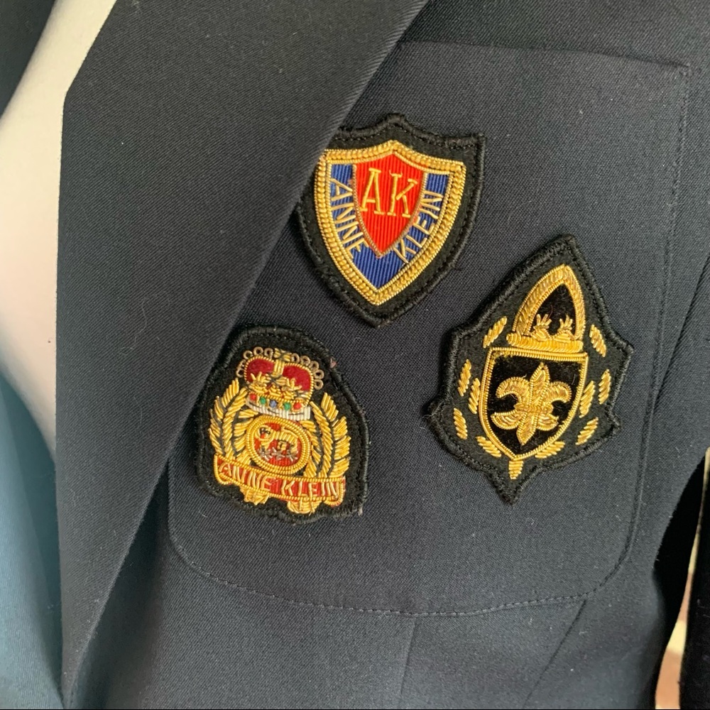 Anne Klein Crest Jacket Blazer Patch School Milit… - image 4